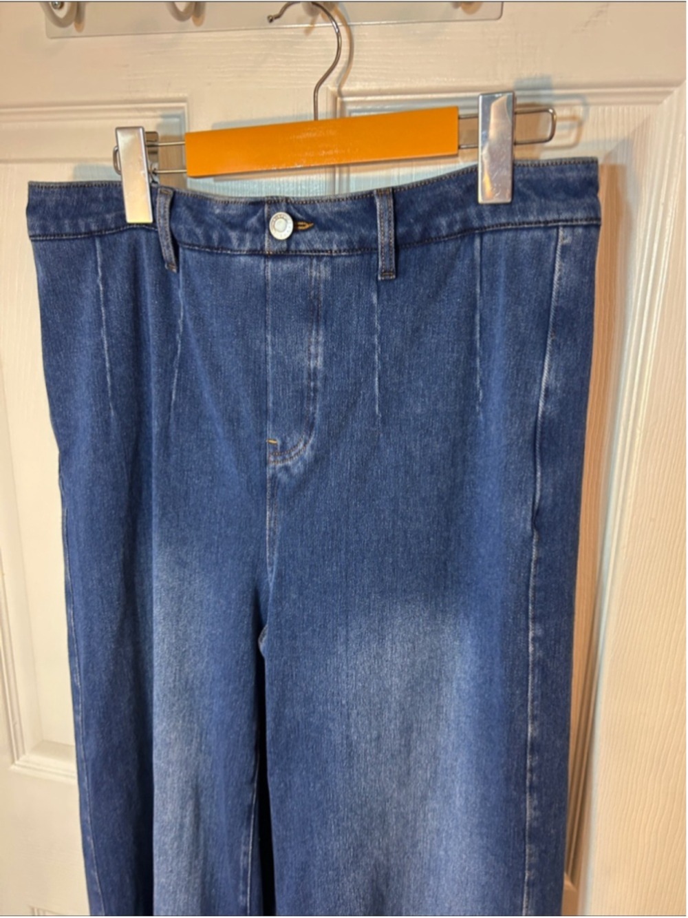 Halara Wide Leg High-Rise Women Jeans - Dark Blue size large 03009737 pull on - Picture 4 of 6